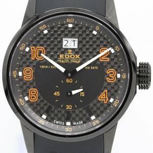 [ ultimate beautiful goods ] Ed ksEDOX Rally timer 64008-37N-NOR wristwatch men's quartz box * guarantee A05084