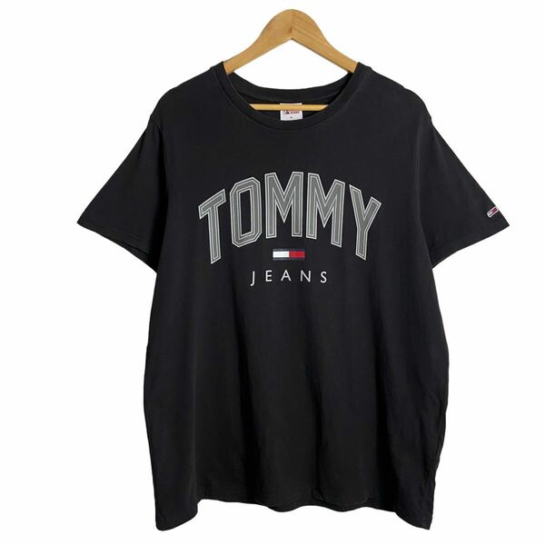 TOMMY JEANS トミージーンズ プリント ビッグロゴ 半袖 Tシャツ ブラック XLサイズ