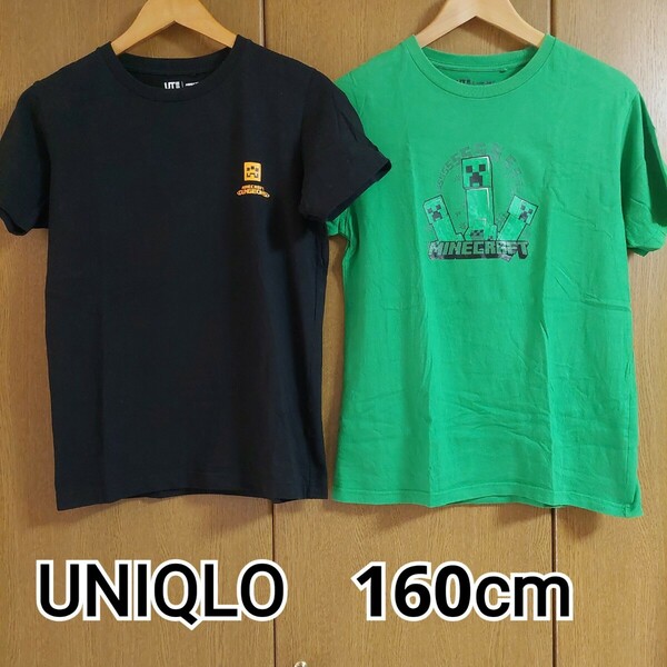 UNIQLO　2枚　マインクラフト　Tシャツ　グリーン　ブラック　マイクラ