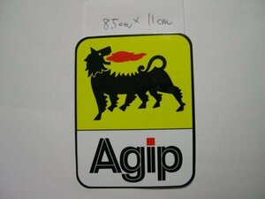 Agip　アジップ　OIL Sticker　オイルステッカー（大）　11ｃｍ×8.5ｃｍ　未使用　正規品　禁煙保管品　レトロ　1枚