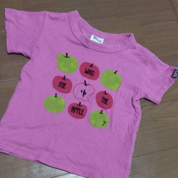 半袖Tシャツ ブリーズ 100 キッズ トップス りんご ピンク プリント Tシャツ
