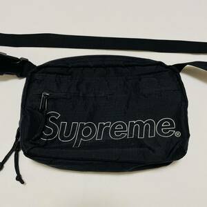 Supreme Shoulder Bag Black 1.8L 18aw 2018年 ブラック ショルダーバッグ ウエストバッグ サコッシュ ポーチ ボックスロゴ リフレクター