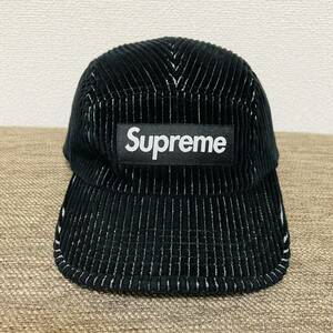 ほぼ新品 Supreme 2-Tone Corduroy Camp Cap Black Free 23ss 2023年 黒 ブラック ツートン コーデュロイ キャンプ キャップ ボックスロゴ