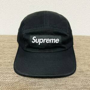 ほぼ新品 Supreme Washed Chino Twill Camp Cap Black 23ss 2023年 黒 ブラック ウォッシュド チノ ツイル キャンプ キャップ ボックスロゴ