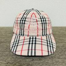 Supreme Burberry Denim 6-Panel Cap Pink Free 22ss 2022年 ピンク バーバリー デニム 6パネル キャップ アーチロゴ_画像1