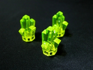 凸レゴ凸　%52　1x1クリスタルロック（透明黄緑）　3個