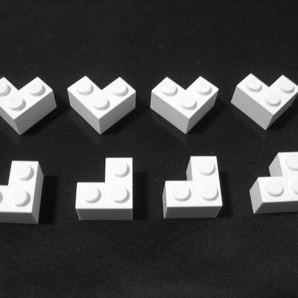 凸レゴ凸 %2357 2x2L字型ブロック（白） 8個の画像2