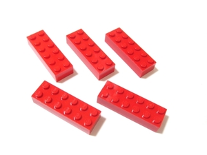 凸レゴ凸　%2456　2x6ブロック（赤）　5個