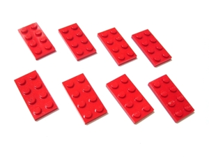 凸レゴ凸　%3020　2x4プレート（赤）　8個