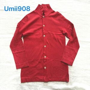 45rpm umii908 長袖カーディガン　コットン　赤 カーディガン