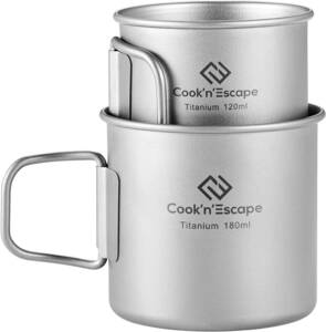 COOK'N'ESCAPE チタンマグ シェラカップ 120ml 180ml 300ml 375ml 450ml 750ml 単品