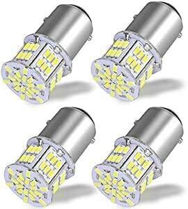 TORIBIO S25 ダブル/1157 3014SMD 54連 LED ホワイト テールランプ・ブレーキランプ BAY15d 1