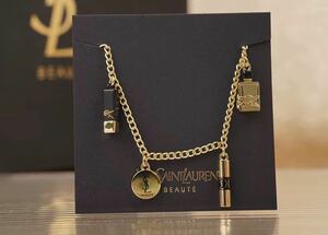 送料無料 新品 入手困難YSL キーホルダー Yves Saint Laurent ハート 正規 ノベルティー　ブレスレット クリスマス　限定單品ゴールド系