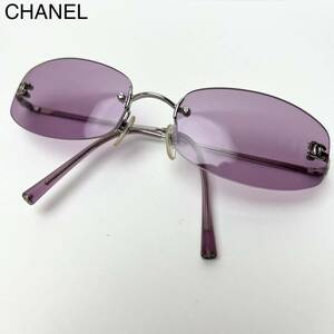 美品 CHANEL シャネル サングラス ココマーク 眼鏡 パープル カラーレンズ