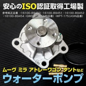 スバル プレオ660 L275B L275F L285B L285F 2010.4~2018.3 純正品番 16100-B9450 16100-B9451 など対応 ウォーターポンプ