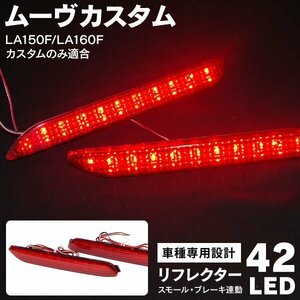 【送料無料】LEDリフレクター 18発SMD レッド【2個セット】 ムーブカスタム LA150S LA160S ステラカスタム LA150F LA160F