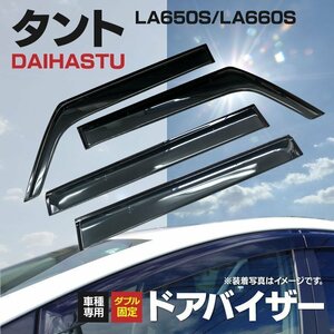 【関東圏内送料無料】タント / タントカスタム LA650S / LA660S　ドアバイザー サイドバイザー スモーク 純正同等 モールなしタイプ