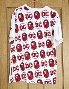 ★A Bathing Ape 【 BAPE X DC 】TEE ホワイト/レッド　L　「スーパーマン」