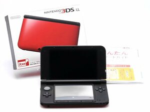 1 jpy ~* unredeemed item * Nintendo 3DS LL red × black SPR-S-RKAA(JPN) nintendo Nintendo 2012 year 7 month sale model red × black as good as new accessory equipped 