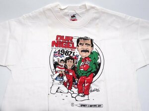1 jpy ~* unredeemed item *nai gel * Mansell Alain * Prost Nelson *pike illustration T-shirt L size not yet have on barely . dirt etc. FRUIT OF THE LOOM