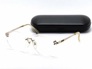 1 jpy ~* unredeemed item *LANVIN Lanvin rim less two-point glasses frame 12KGF gentleman for glasses times attaching lens attaching . attaching inspection eye. .. necessary lens exchange 