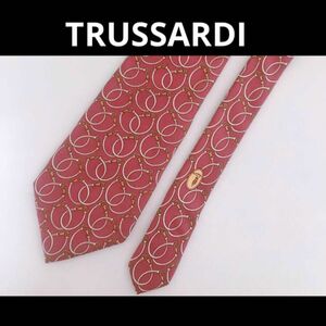 【美品】TRUSSARDI トラサルディ ブランド ネクタイ イタリア 光沢 艶 ブランドネクタイ シルク