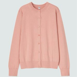 UNIQLO UVカットクルーネックカーディガン ピンク