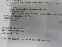 16V1899◆Responses to 101 Questions on the Dead Sea Scrolls Fitzmyer Joseph A. 貼り紙・シミ・汚れ・線引き・書込み有☆_画像3