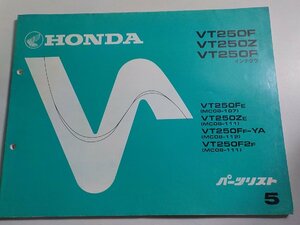 h3026◆HONDA ホンダ パーツカタログ VT/250F/250Z/Fインテグラ VT250/FE/ZE/FF-YA/F2F (MC08-/107/111/112) 初版 昭和59年2月☆