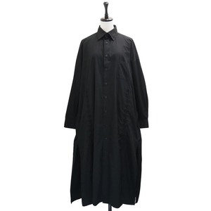 B Yohji Yamamoto 2020ss LOOK4 コットン レースアップ ビッグシルエット シャツ ワンピース　20ss ビー ドレス ロング スリット