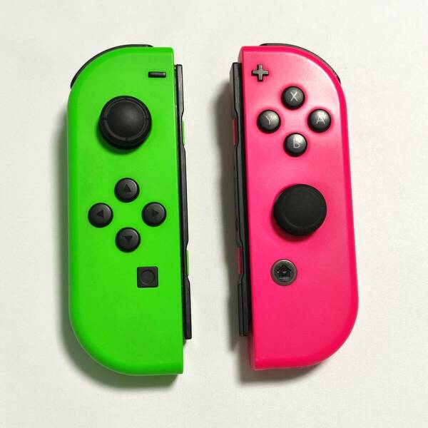送料無料 動作確認済み Nintendo Switch ニンテンドー スイッチ Joy-Con ジョイコン 純正 ネオングリーン ネオンピンク L R セット 中古