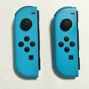 送料無料 動作確認済み Nintendo Switch Joy-Con ジョイコン 純正 ネオンブルー L HAC-A-JLBAA 2個 セット 中古