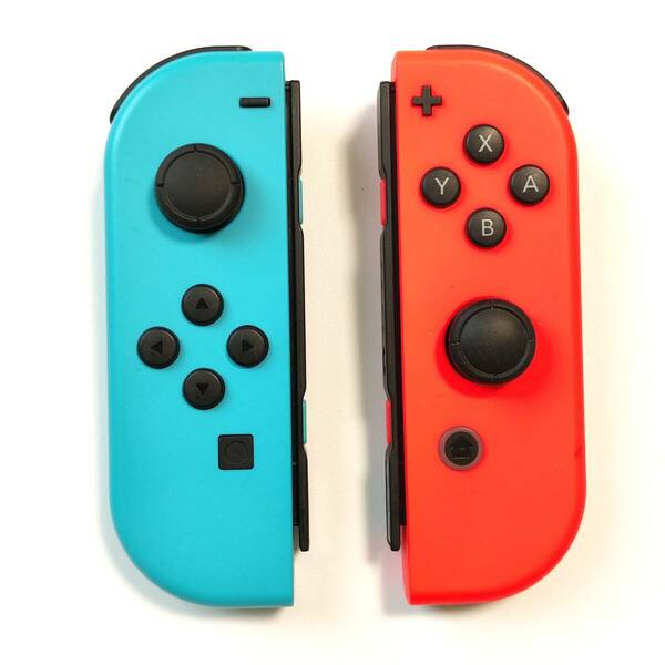 送料無料 動作確認済み Nintendo Switch スイッチ Joy-Con ジョイコン 純正 ネオンブルー ネオンレッド ストラップ セット 中古