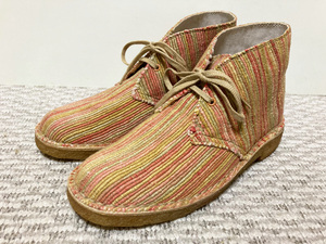 ♪未着用新品 汚れあり Clarks Desert Boots Multi Color Textile クラークス デザートブーツ マルチカラー テキスタイル UK4.5♪