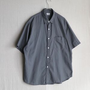 【LOOSE FIT】STEVEN ALAN シャツ / M コットン ウール グレー 半袖 日本製 T4-04121-9319