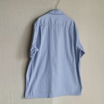 STEVEN ALAN オープンカラー シャツ / L ポリ リネン ブルー ボックス 半袖 日本製 T4-04146-9343_画像2