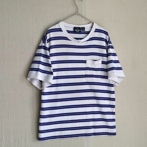 USA製 90s DOCKERS ボーダー Tシャツ / M コットン ホワイト ブルー 半袖 LEVI’S ビンテージ T4-05020-9253