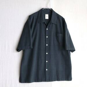 【100%シルク】USA vintage オープンカラー シャツ / XL ブラック ボックス 半袖 ビンテージ T4-03009-9376