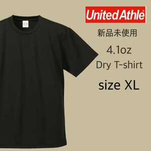 新品 ユナイテッドアスレ 4.1oz ドライアスレチック Tシャツ 黒 XL United Athle 590001