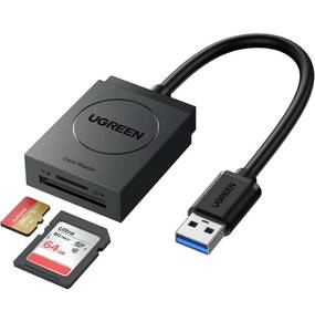 UGREEN カードリーダー USB 3.0 高速 SD TF カードリーダライタ 2スロットカード同時読み書き可能