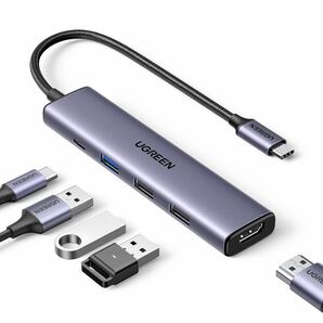 UGREEN Revodok 105 USB Cハブ 5-IN-1 HDMI 出力USB ハブ Type-C 100W PD急速充電 1*USB3.0+2*USB2.0ポート 5Gbps超高速データ転送用 