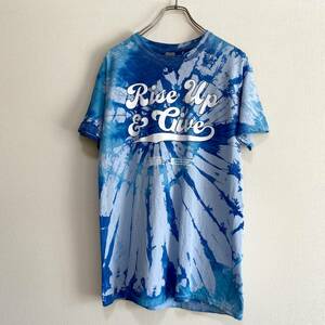 アメリカ古着　企業　ロゴ　プリント　半袖　Ｔシャツ　タイダイ　Ｍサイズ　コットン　クルーネック　【I284】