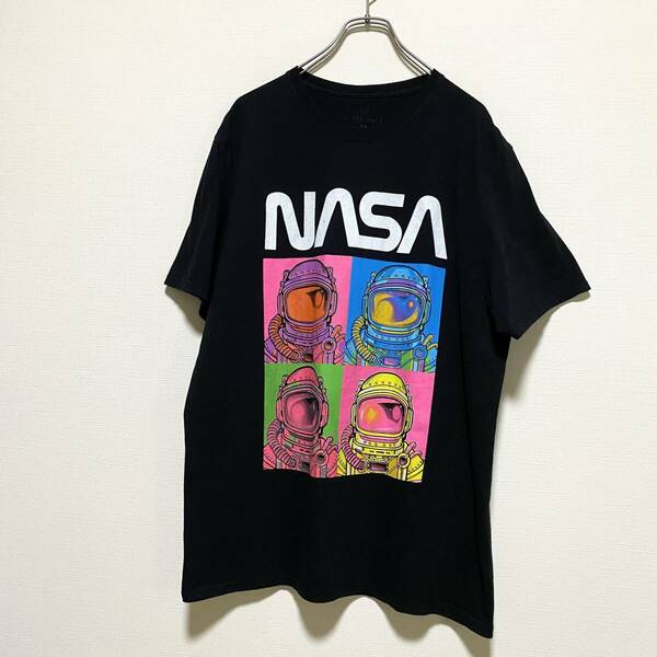 アメリカ古着　HYPER SPACE　ナサ　NASA　半袖　Tシャツ　ビッグプリント　XLサイズ　コットン　クルーネック　【I509】