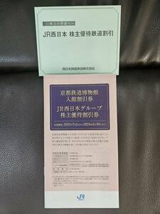 JR西日本 株主優待 1枚　鉄道割引券　京都鉄道博物館入館割引券付き　株主優待券 有効期限2024年6月30日 