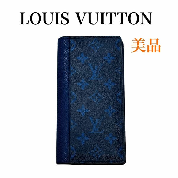 ルイヴィトン M30297 タイガラマ ポルトフォイユ・ブラザ ブルー 長財布