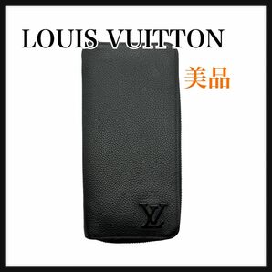 Louis Vuitton ルイヴィトンM81743 LVアエログラム ジッピーウォレット ヴェルティカル 長財布 美品 