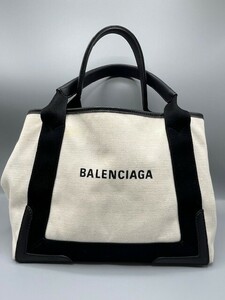 バレンシアガ BALENCIAGA ネイビーカバス　トートバッグ トートバッグ バッグ レザー キャンバス