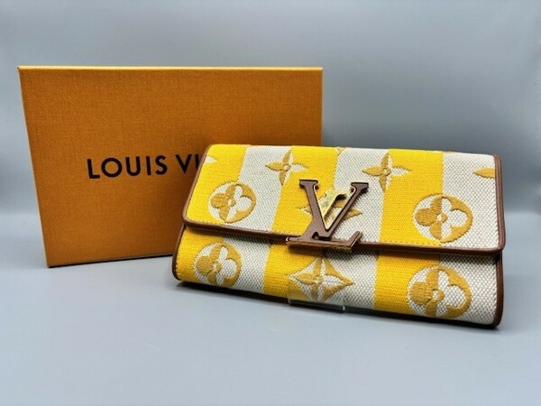 LOUIS VUITTON ルイヴィトン M80416 21SS ポルトフォイユ・カプシーヌ ストライプ 長財布