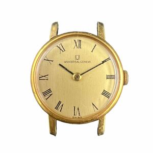 1 jpy ~ selling out UNIVERSAL GENEVE hand winding Gold face lady's wristwatch universal june-b including in a package un- possible [L0924]