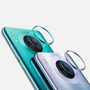 ファーウェイ HUAWEI Mate30 Pro 5Gカメラレンズ用アルミガラスフィルム 金属感レンズリングカバー全面保護ガラスシールシートカメラレンズ